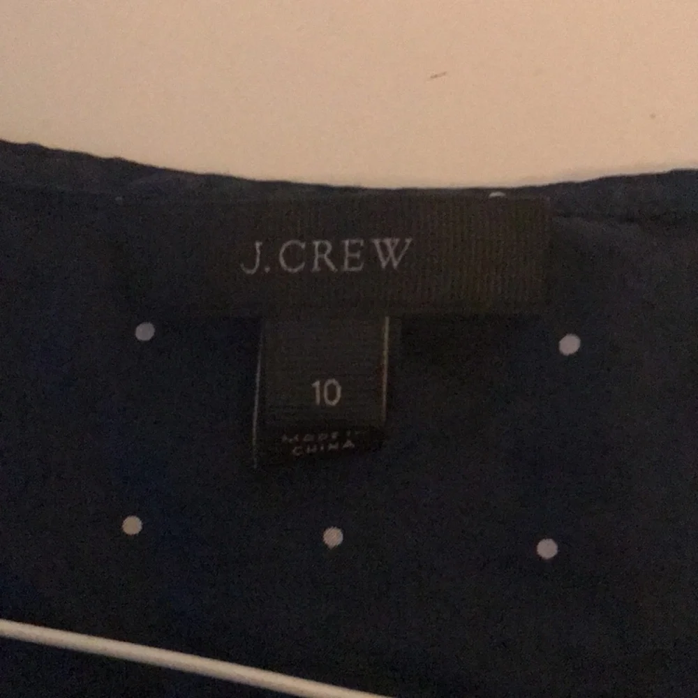 J. Crew silk sleeveless blouse; small polka-dots - Picture 2 of 4